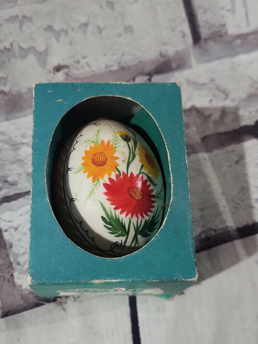 Vintage Made In Germany ⁹Hand-Painted Floral Decorative Egg